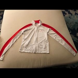 Nike White and red light weight swear shirt